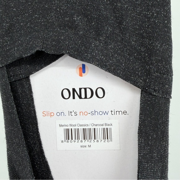 ONDO Merino Wool Charcoal Black Size Medium No Show Socks 3 Pairs - Picture 4 of 4